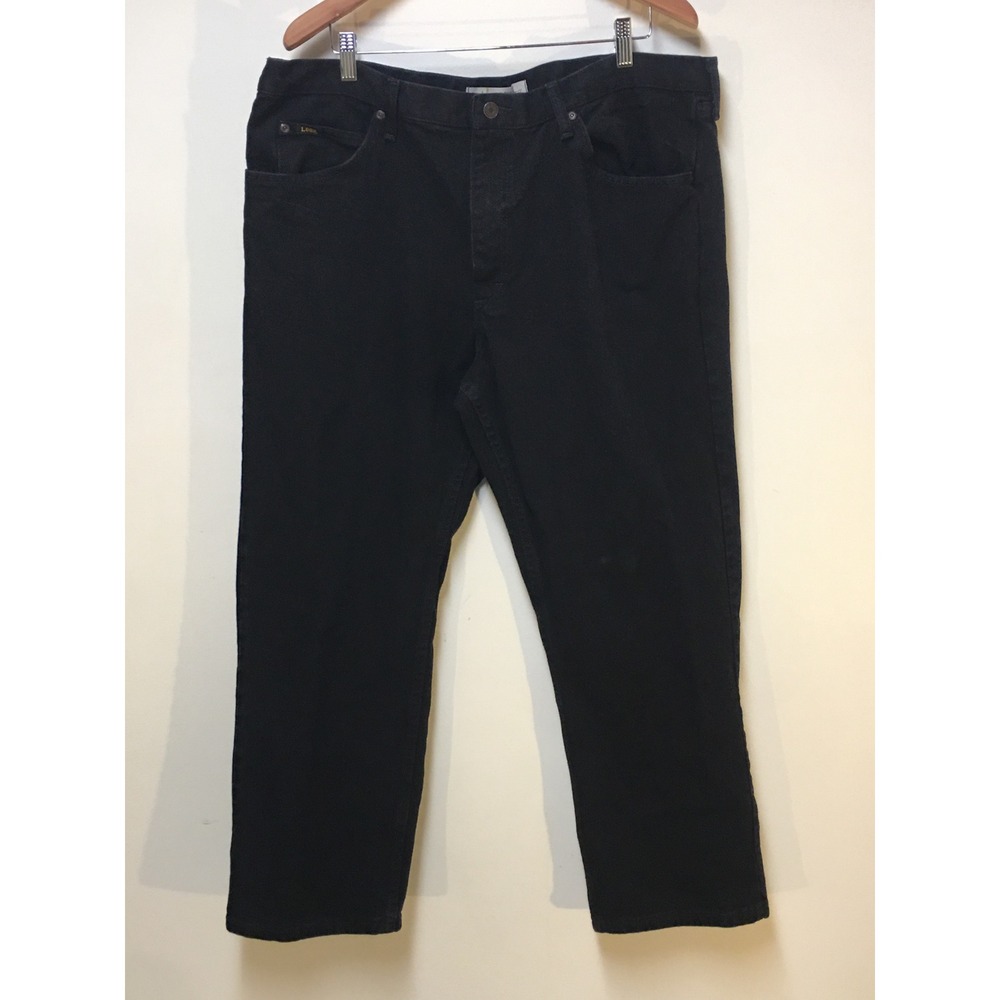 Lee Regular Fit Jeans Mens 42x29 Black Straight Leg Cotton Denim JIM-M574-047